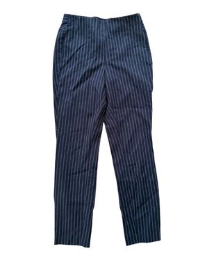 Rag & Bone Navy Pinstripe Cropped Ankle Pants Size 4 Cotton Blend Tailored